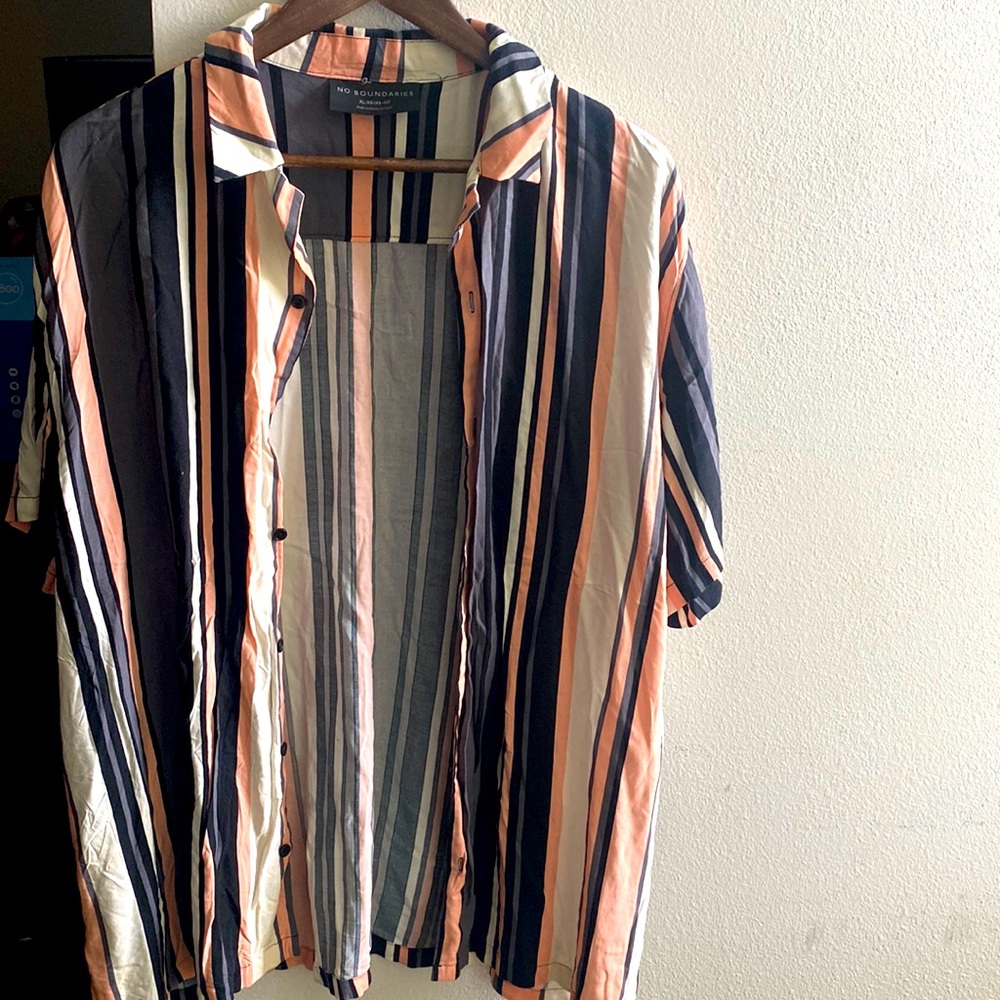 No boundaries multi colored striped button down